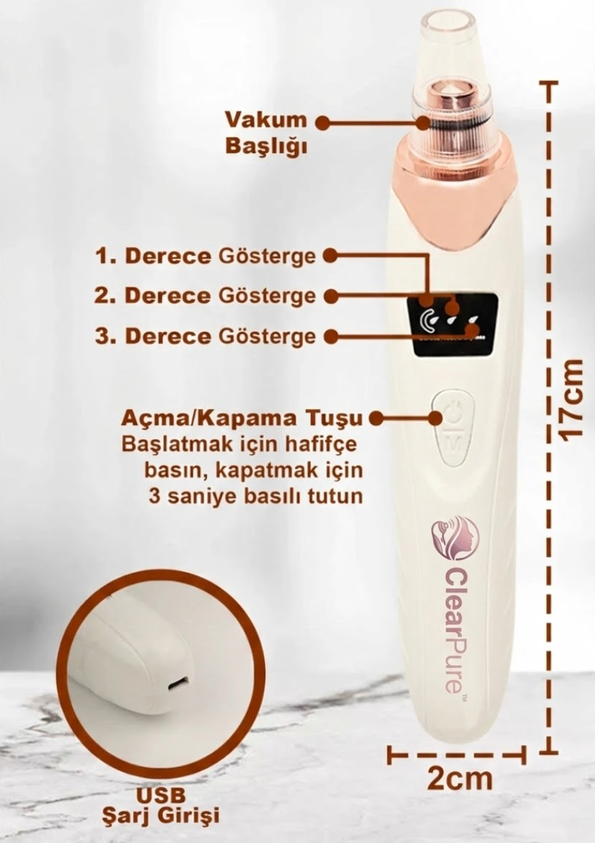 ClearPure™ Vakumlu Siyah Nokta Temizleyici