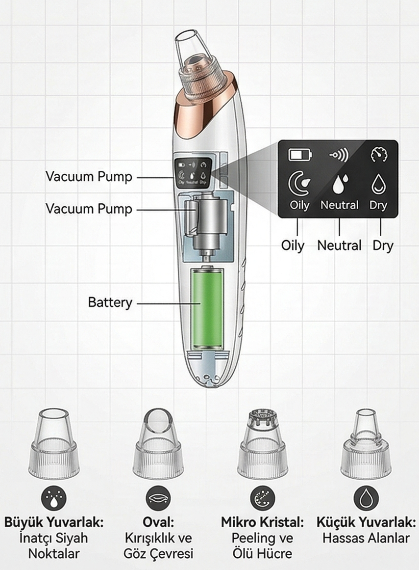 ClearPure™ Vakumlu Siyah Nokta ve Cilt Temizleyici