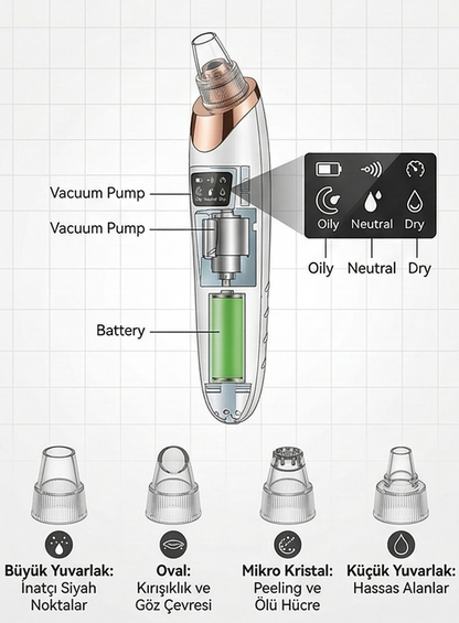 ClearPure™ Vakumlu Siyah Nokta ve Cilt Temizleyici